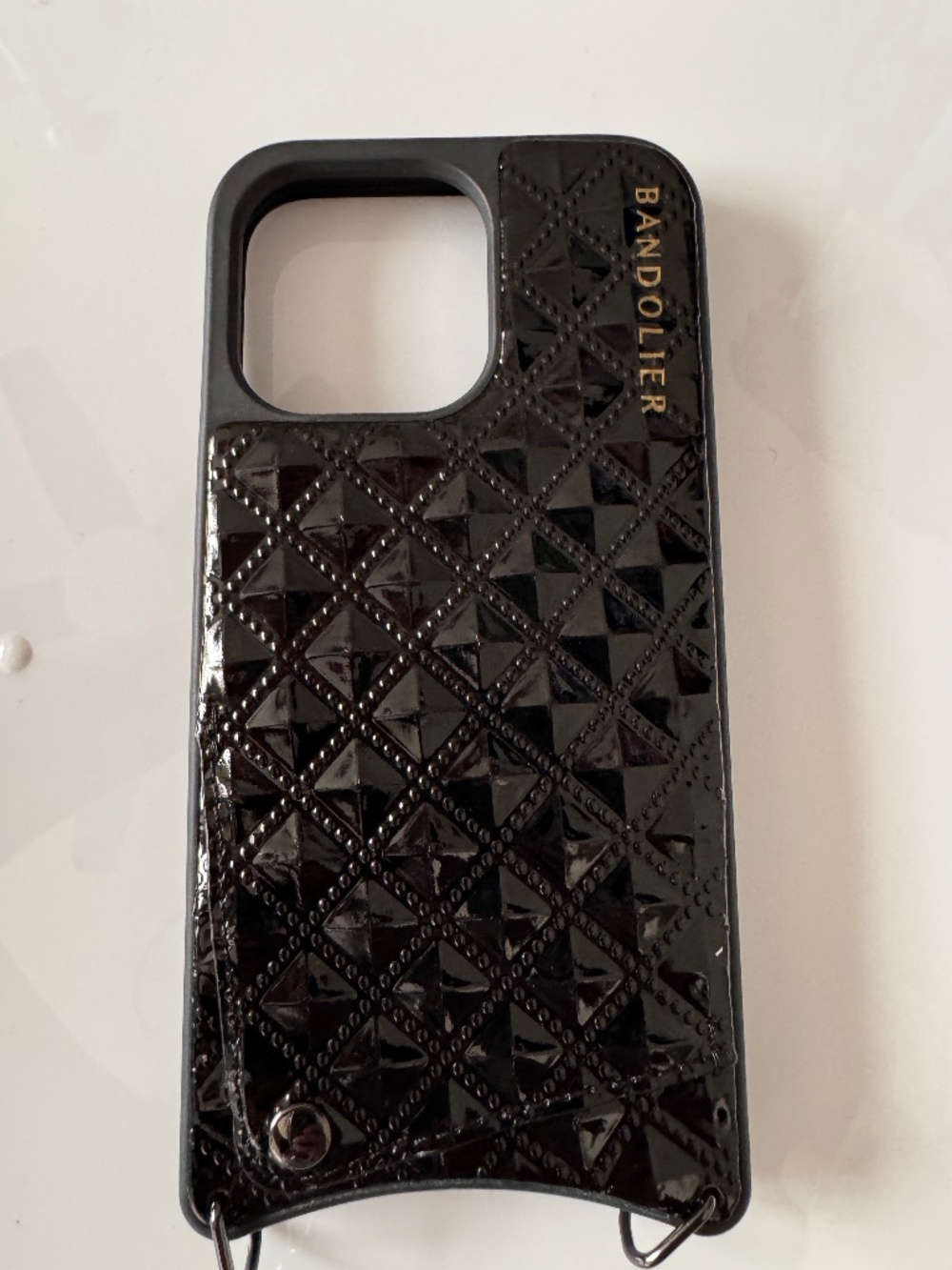 Bandolier Sheila iPhone 13 Pro Black Studded Wallet Case No Strap